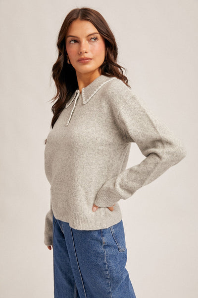 Penelope Polo Sweater - Beloved Boutique