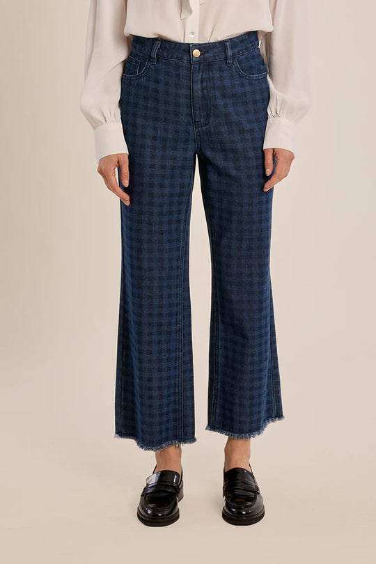 Sarah Checkered Denim