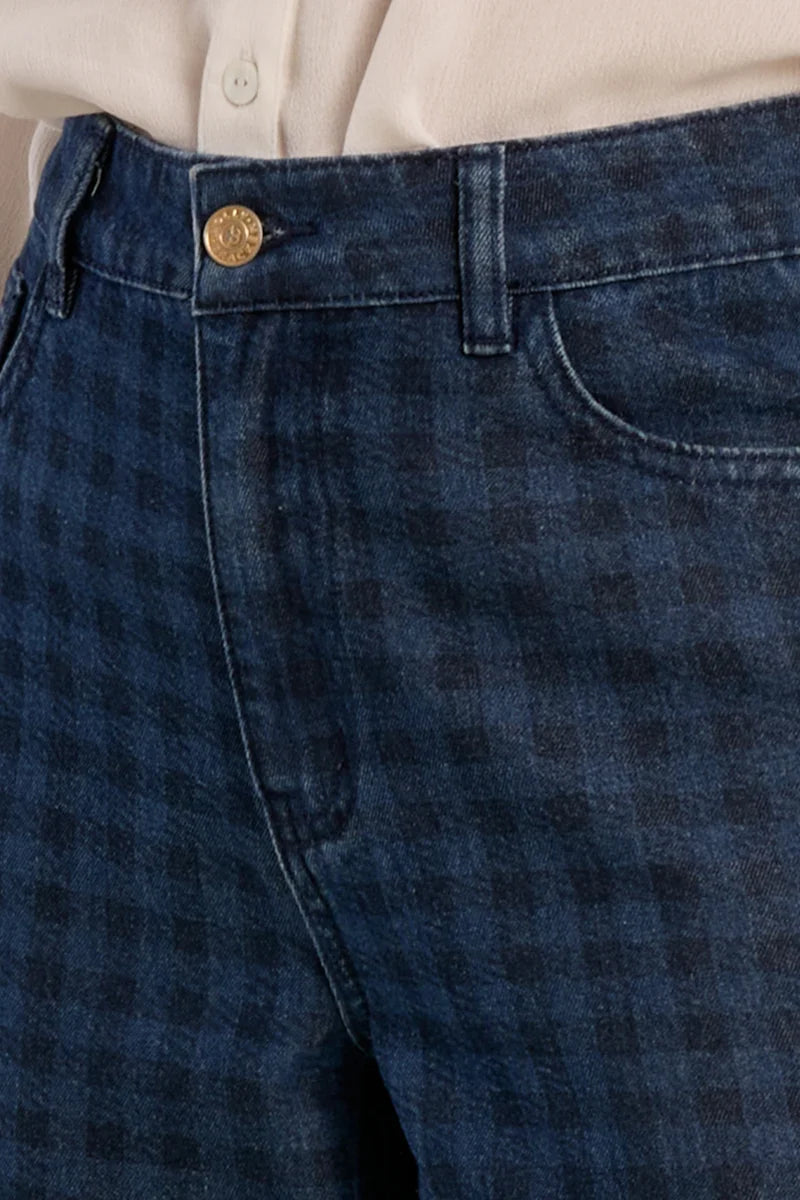 Sarah Checkered Denim