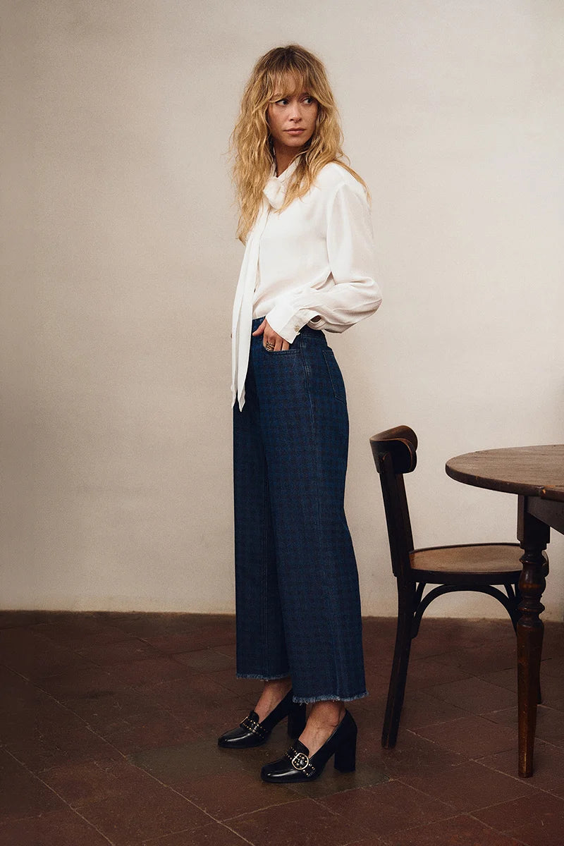 Sarah Checkered Denim