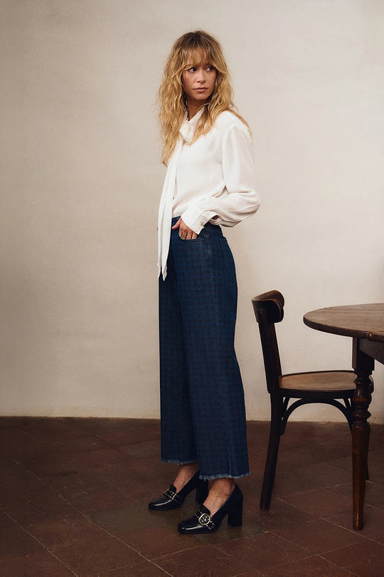 Sarah Checkered Denim
