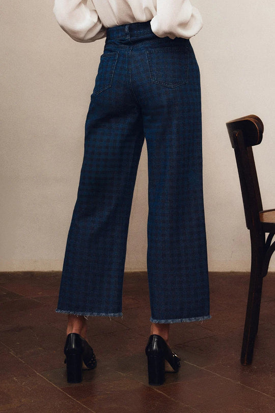 Sarah Checkered Denim
