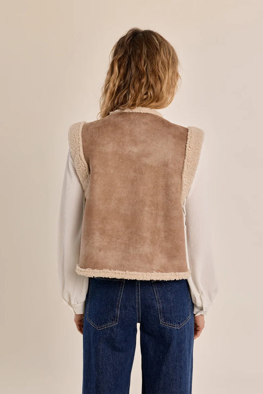 Hester Suede Sherpa Vest