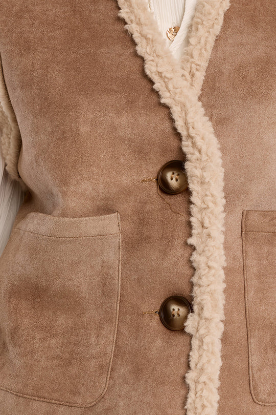 Hester Suede Sherpa Vest