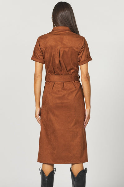 Raquel Midi Suede Dress - Beloved Boutique