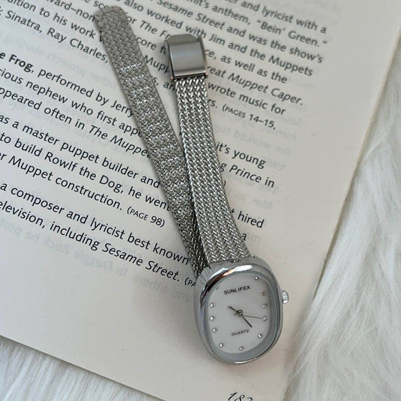 Retro Oval Dial Gold Stainless Steel Watch - Beloved Boutique