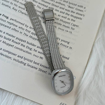 Retro Oval Dial Gold Stainless Steel Watch - Beloved Boutique