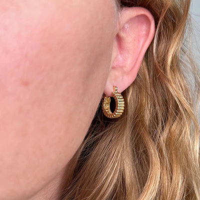 Ridged Hoop Earrings - Beloved Boutique
