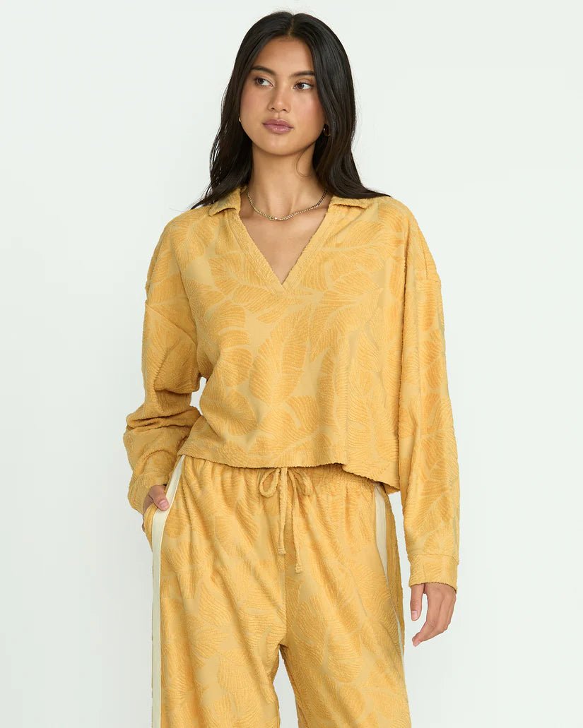 Sun Palm Terry Pullover Sweater - Beloved Boutique