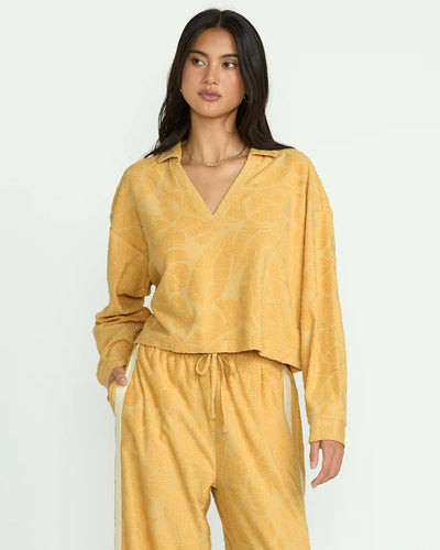 Sun Palm Terry Pullover Sweater - Beloved Boutique
