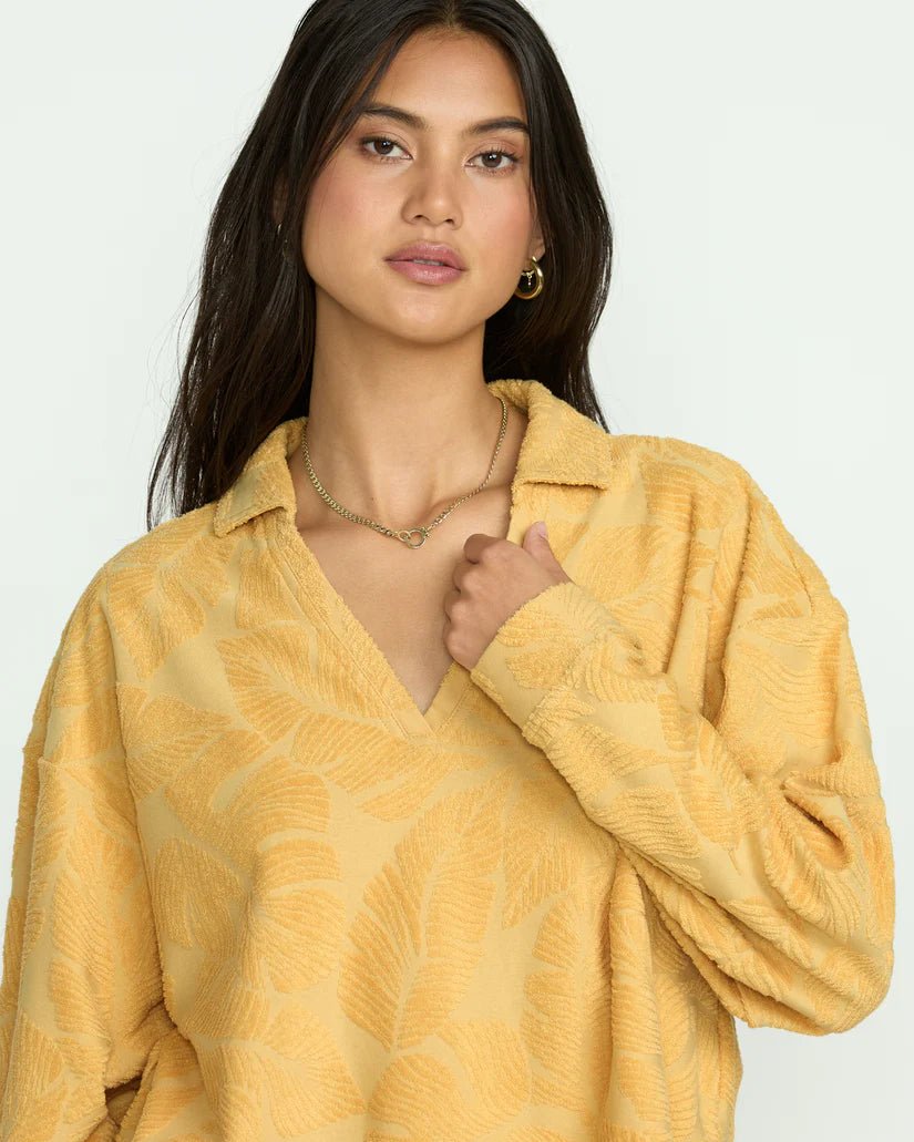 Sun Palm Terry Pullover Sweater - Beloved Boutique