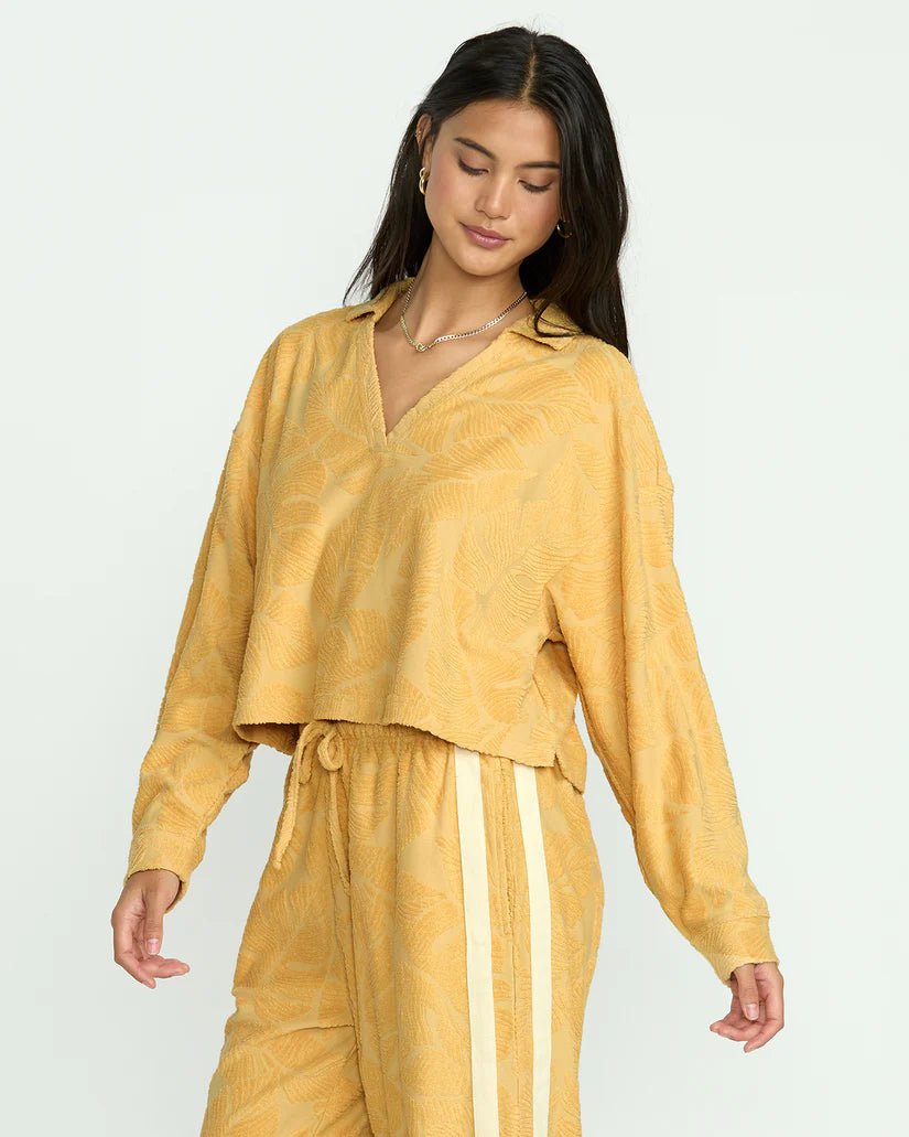 Sun Palm Terry Pullover Sweater - Beloved Boutique