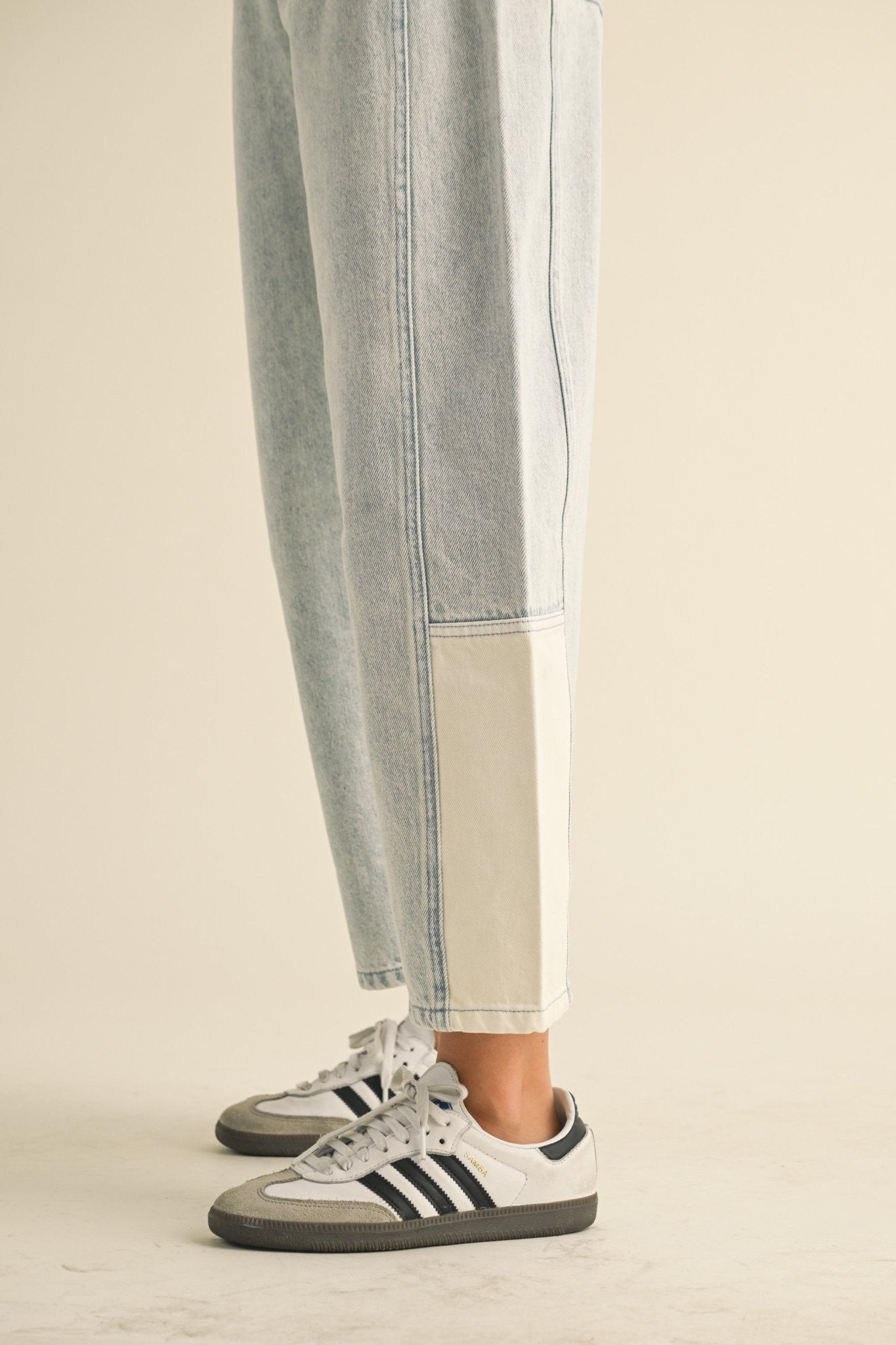 Tess Patched Barrel Denim - Beloved Boutique