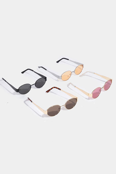 Thin Metal Oval Frame Sunglasses Set - Beloved Boutique
