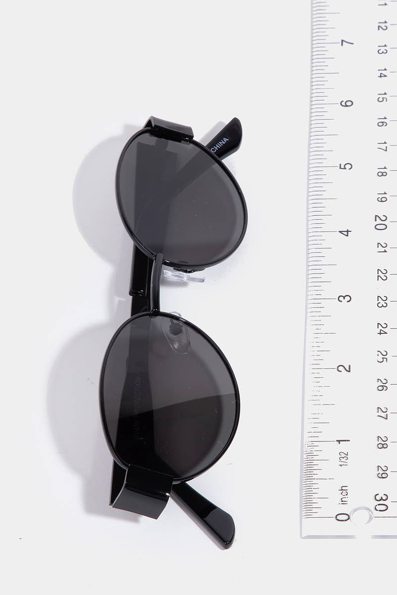 Thin Metal Oval Frame Sunglasses Set - Beloved Boutique