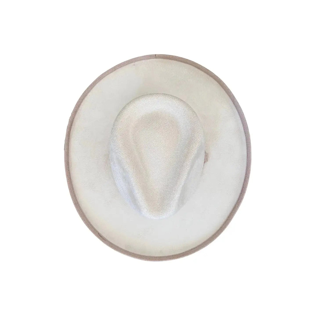 Two - Toned Pencil Curled Vegan Suede Hat - Beloved Boutique