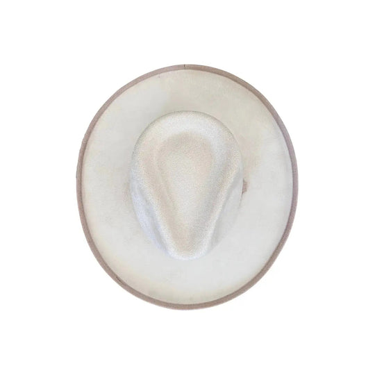 Two - Toned Pencil Curled Vegan Suede Hat - Beloved Boutique