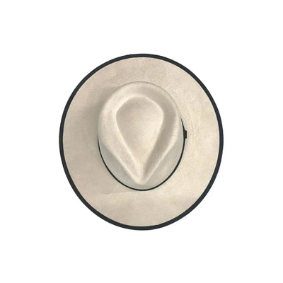 Two Toned Teardrop Vegan Suede Hat - Beloved Boutique