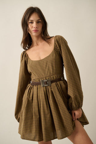 Kit Plaid Mini Dress