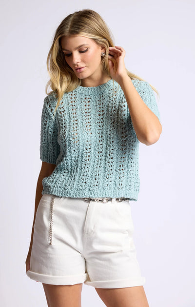 Persue Short Sleeve Sweater Sage the Label