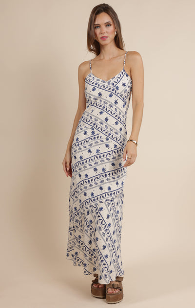 Great Springs Printed Maxi Slip Dress