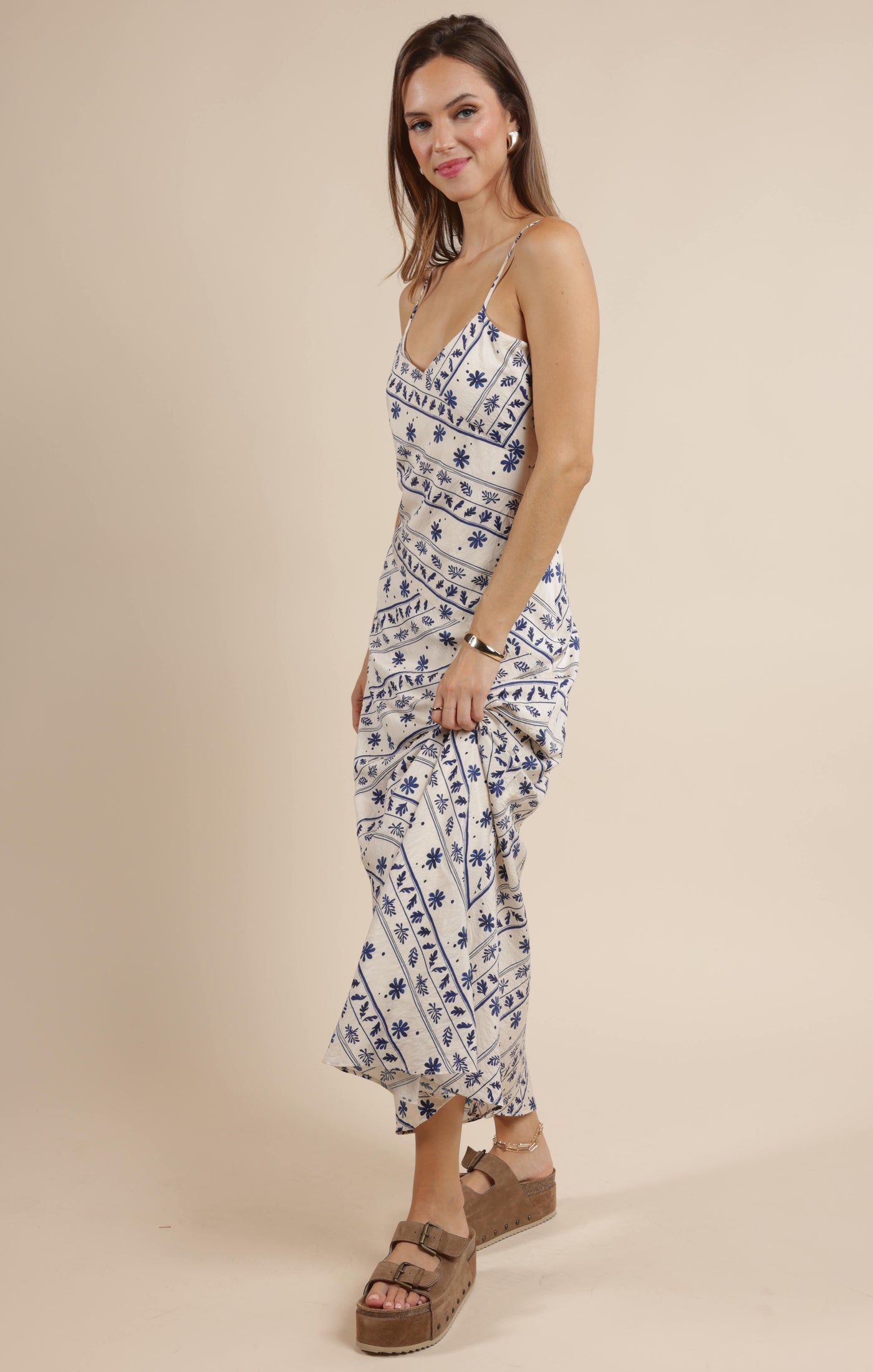 Great Springs Printed Maxi Slip Dress