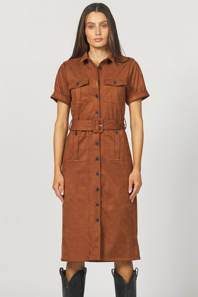 Raquel Midi Suede Dress