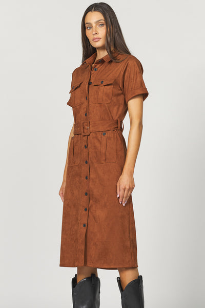 Raquel Midi Suede Dress