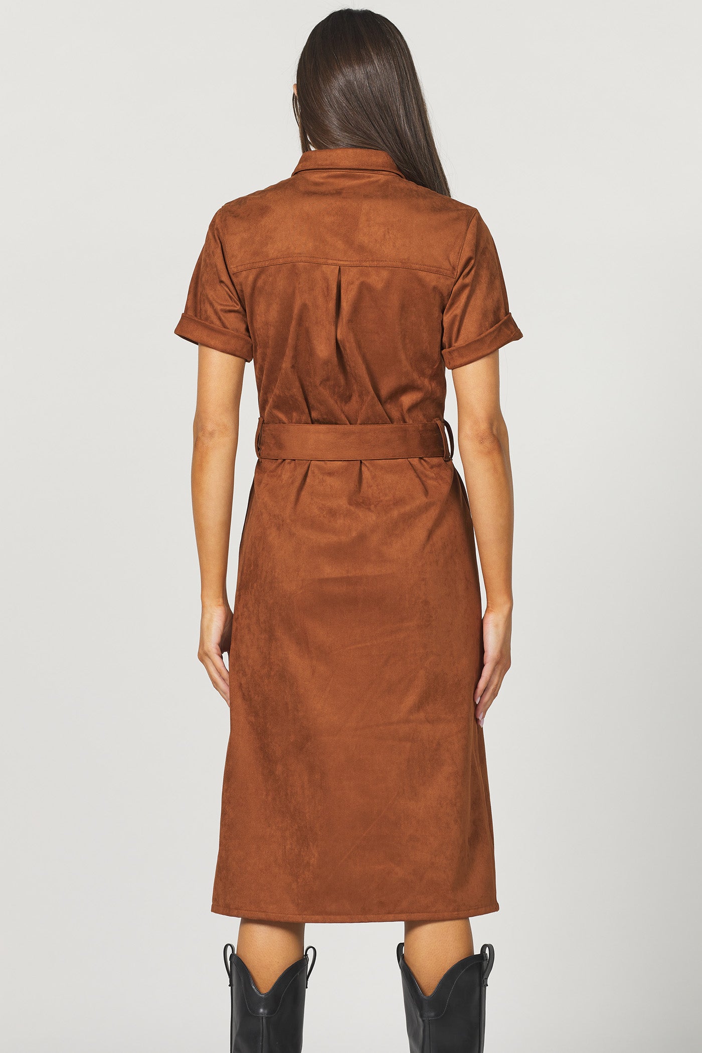 Raquel Midi Suede Dress