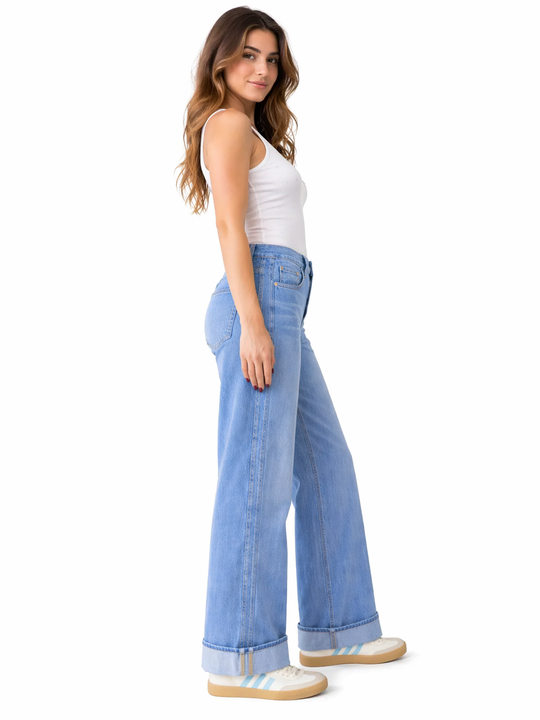 Mid Rise Cuffed H/R Denim
