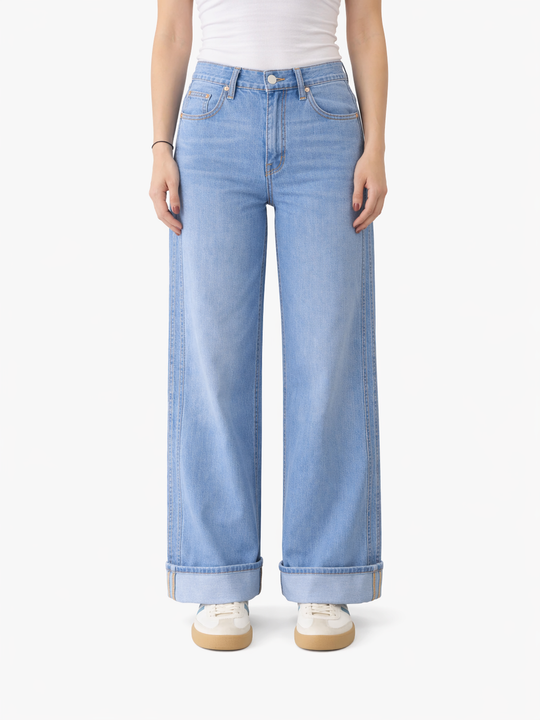 Mid Rise Cuffed H/R Denim