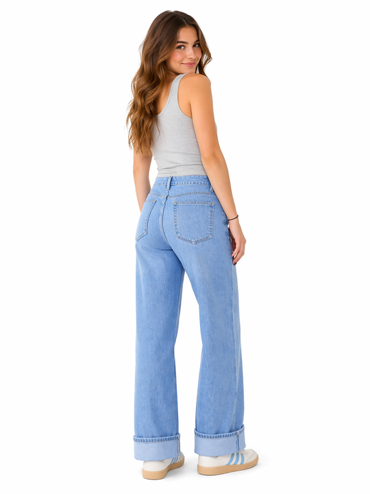 Mid Rise Cuffed H/R Denim