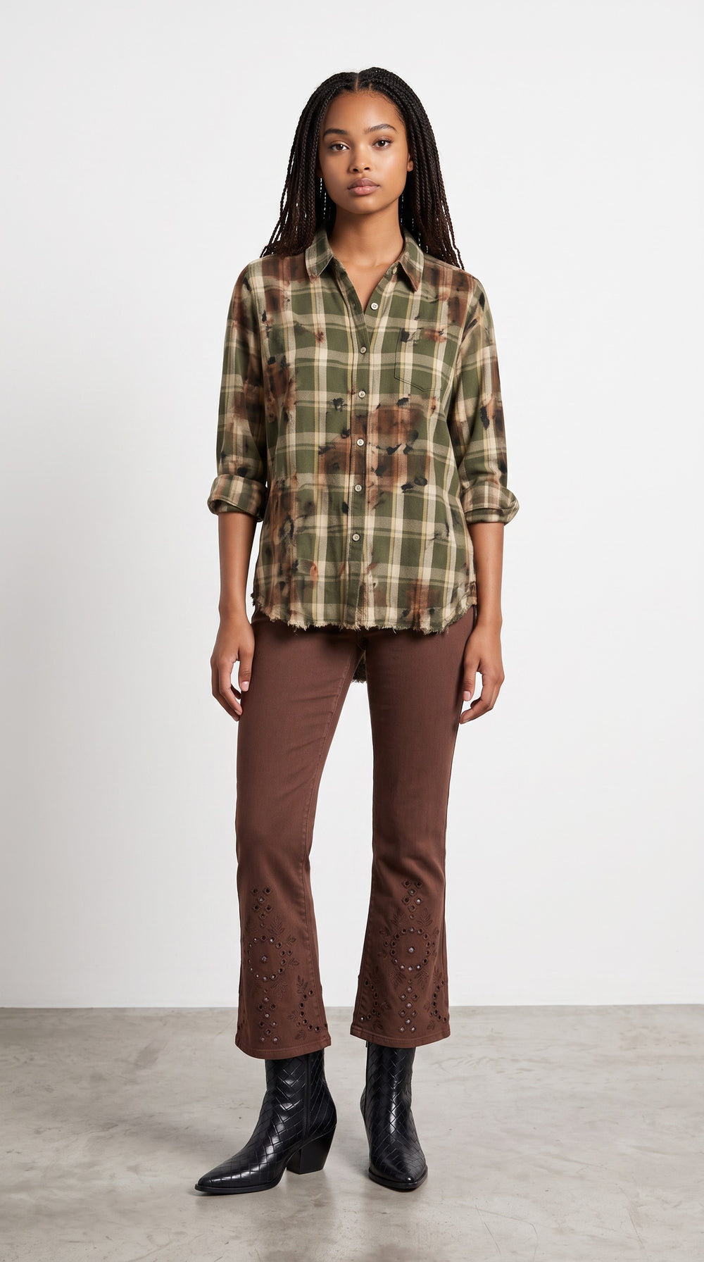 Adrianna Plaid Button Up