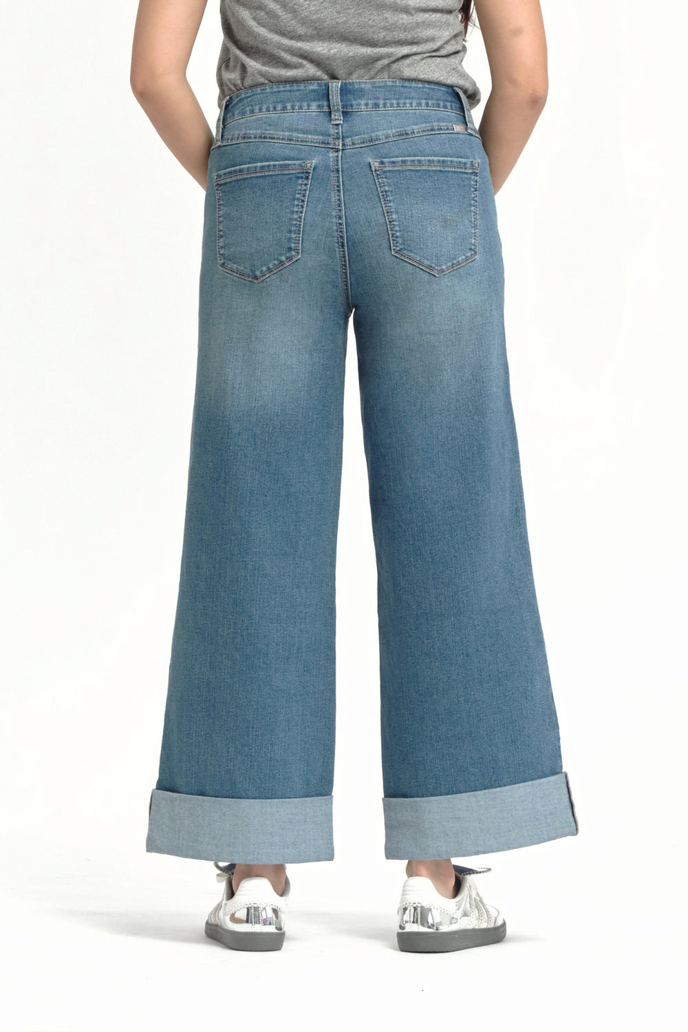 Roll Cuff Wide Leg Denim