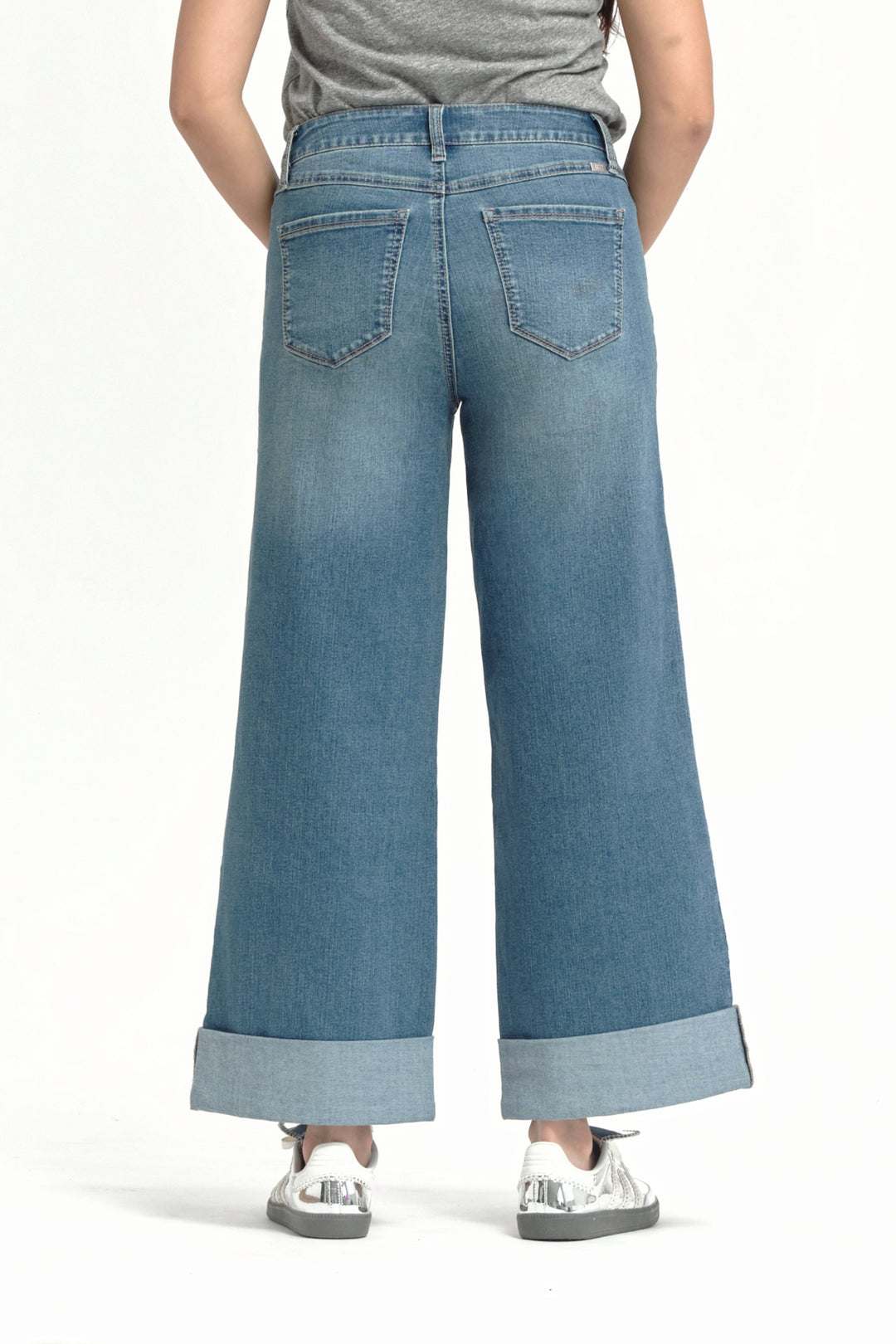 Roll Cuff Wide Leg Denim