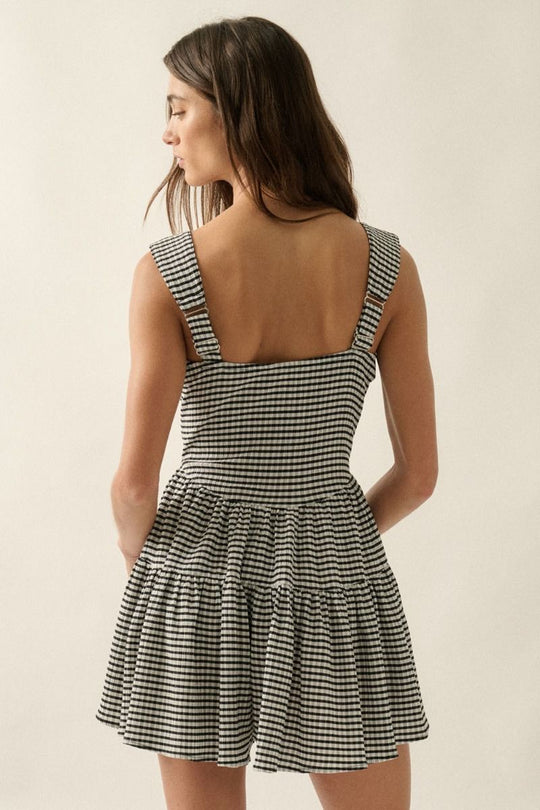 Rhett Gingham Romper - Beloved Boutique 