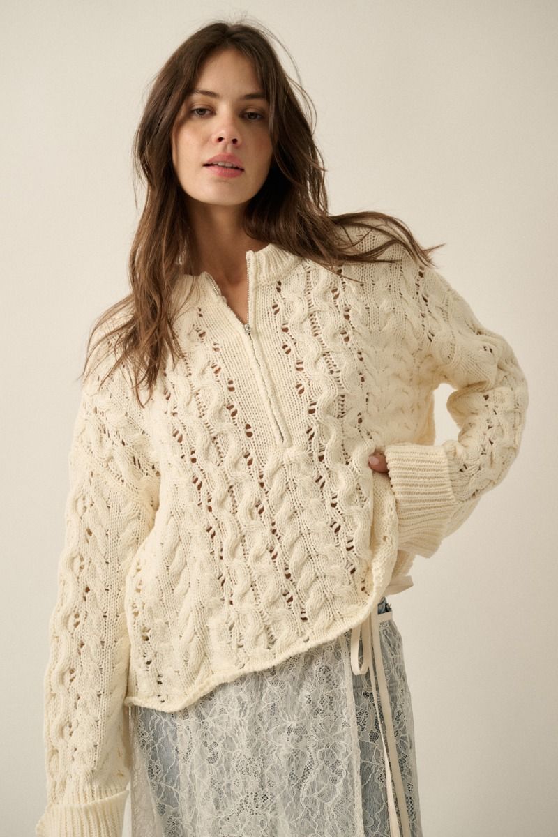 Kitty Half Zip Sweater