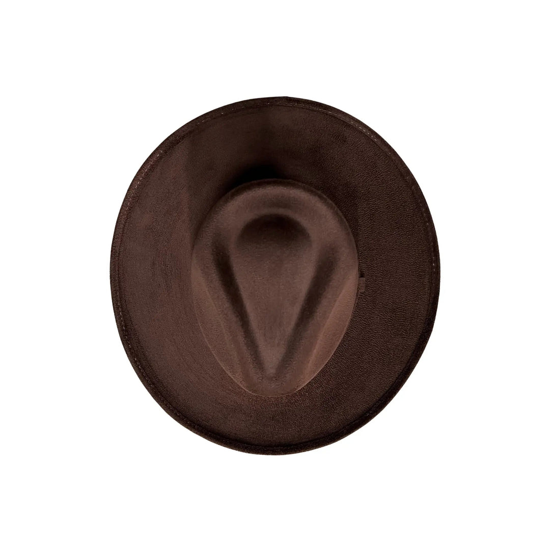 Vegan Pencil Curl Stiff Brim Fedora Hat - Beloved Boutique