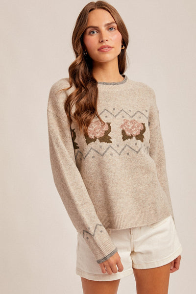 Vintage Rose Sweater - Beloved Boutique