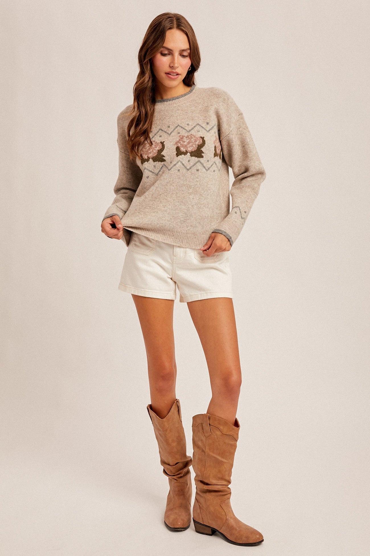 Vintage Rose Sweater - Beloved Boutique