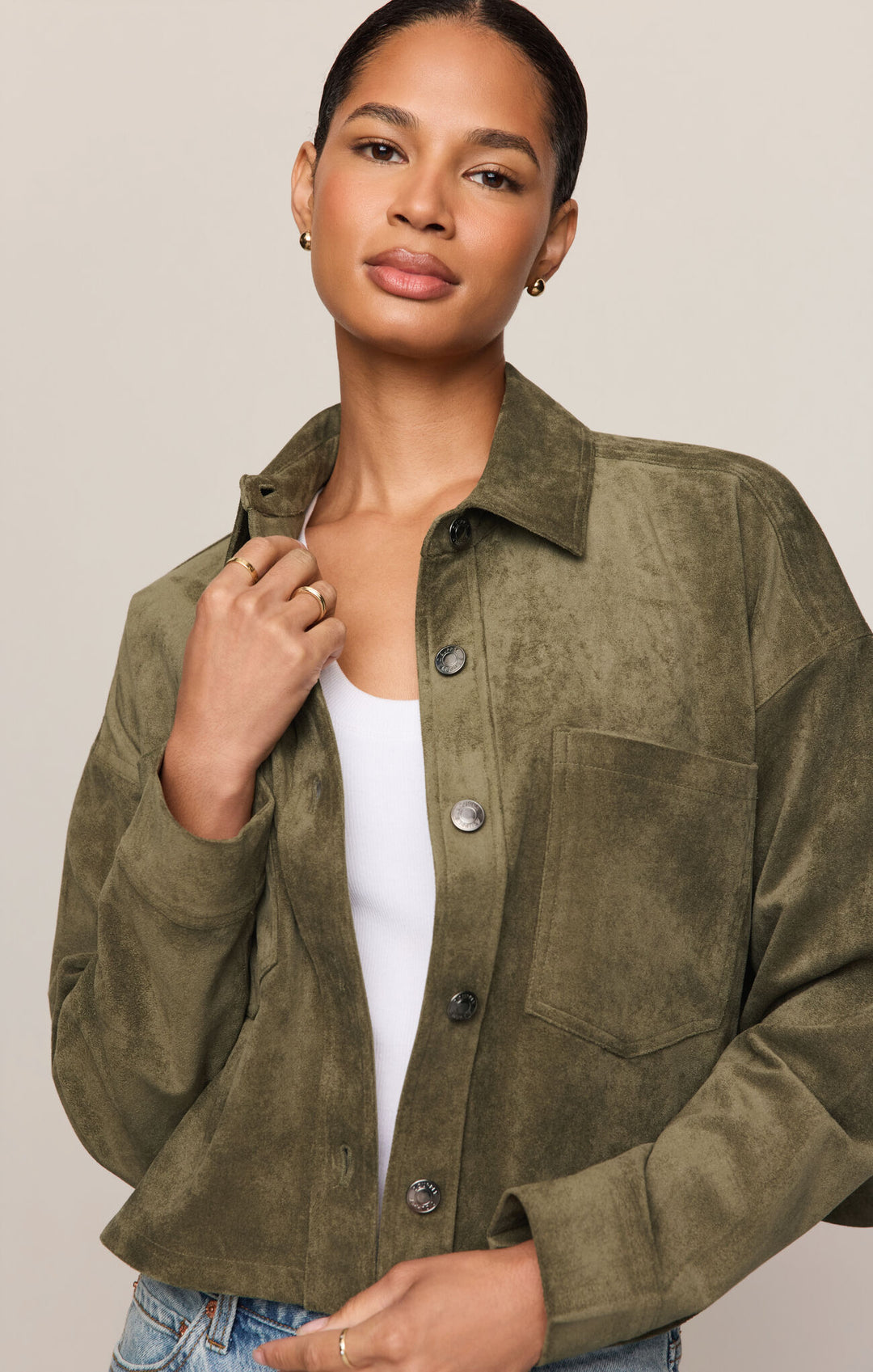All Day Suede Cropped Jacket