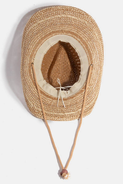 Western Straw Braid Sun Cowboy Hat - Beloved Boutique