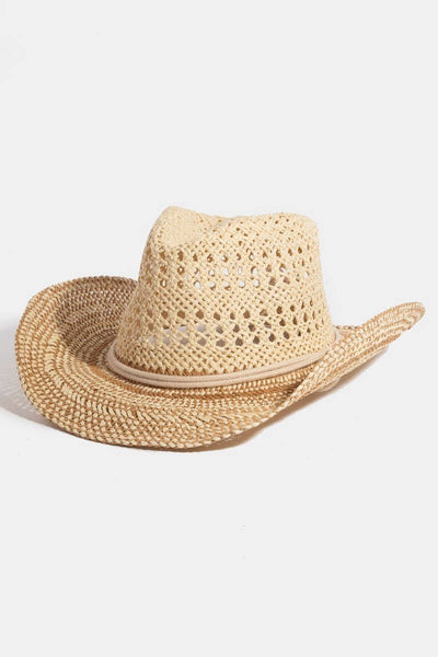 Western Straw Braid Sun Cowboy Hat - Beloved Boutique