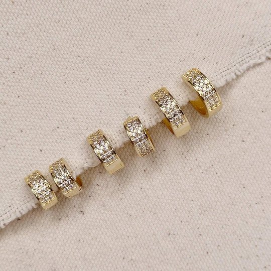 Wide CZ Clicker Hoop Earrings - Beloved Boutique